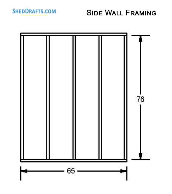 6x8 Saltbox Storage Shed Diy Plans Blueprints 09 Side Wall Framing
