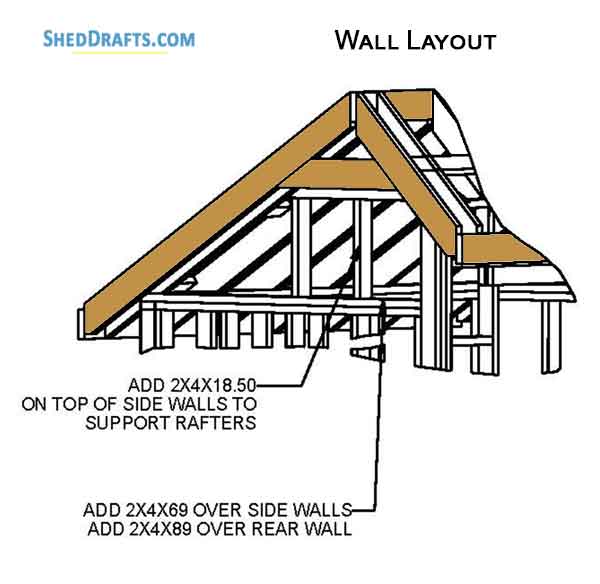 6x8 Saltbox Storage Shed Diy Plans Blueprints 11 Wall Framing Layout