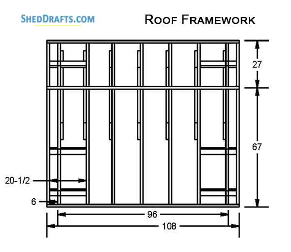 6x8 Saltbox Storage Shed Diy Plans Blueprints 12 Roof Framing Details