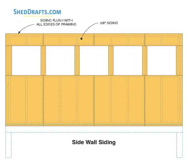 7x14 Diy Backyard Shed Plans Blueprints 09 Side Wall Siding
