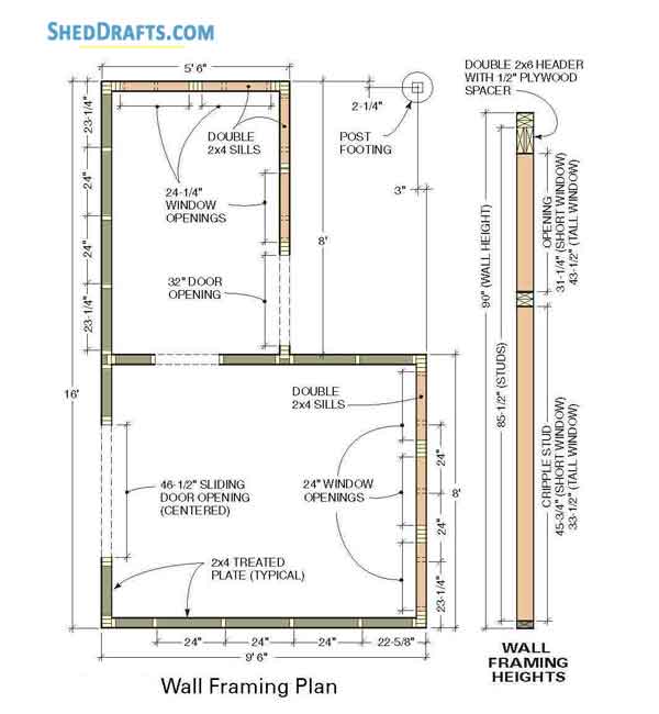 8x10 Gable Backyard Shed Plans Blueprints 03 Floor Framing