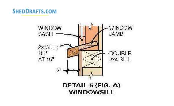 8x10 Gable Backyard Shed Plans Blueprints 11 Window Sill