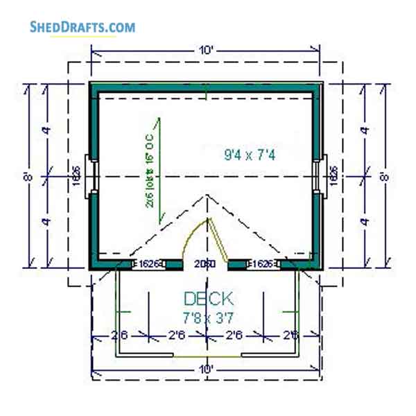 8x10 Gable Garden Shed Plans Blueprints 02 Foundation Details