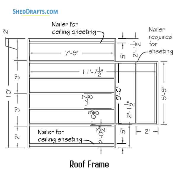 8x10 Gable Playhouse Shed Plans Blueprints 08 Roof Framing Details