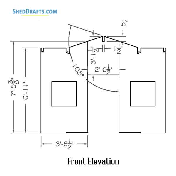 8x10 Gable Playhouse Shed Plans Blueprints 11 Front Elevation