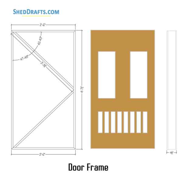 8x10 Gable Playhouse Shed Plans Blueprints 18 Door Frame Detail