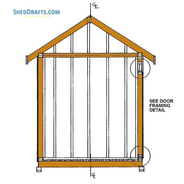 8x10 Gable Storage Shed Plans Blueprints 04 Wall Framing