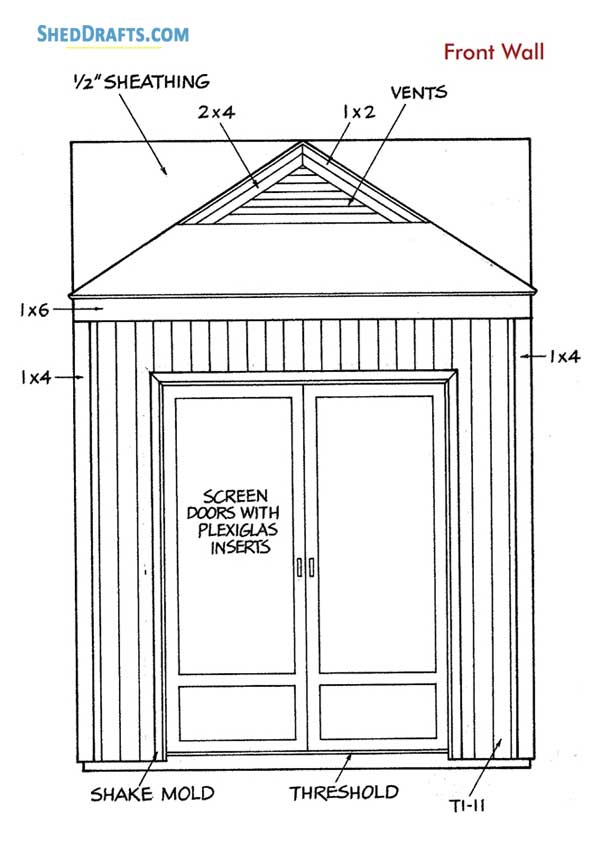 8x10 Garden Shed Plans With Workbench Blueprints 01 Building Section
