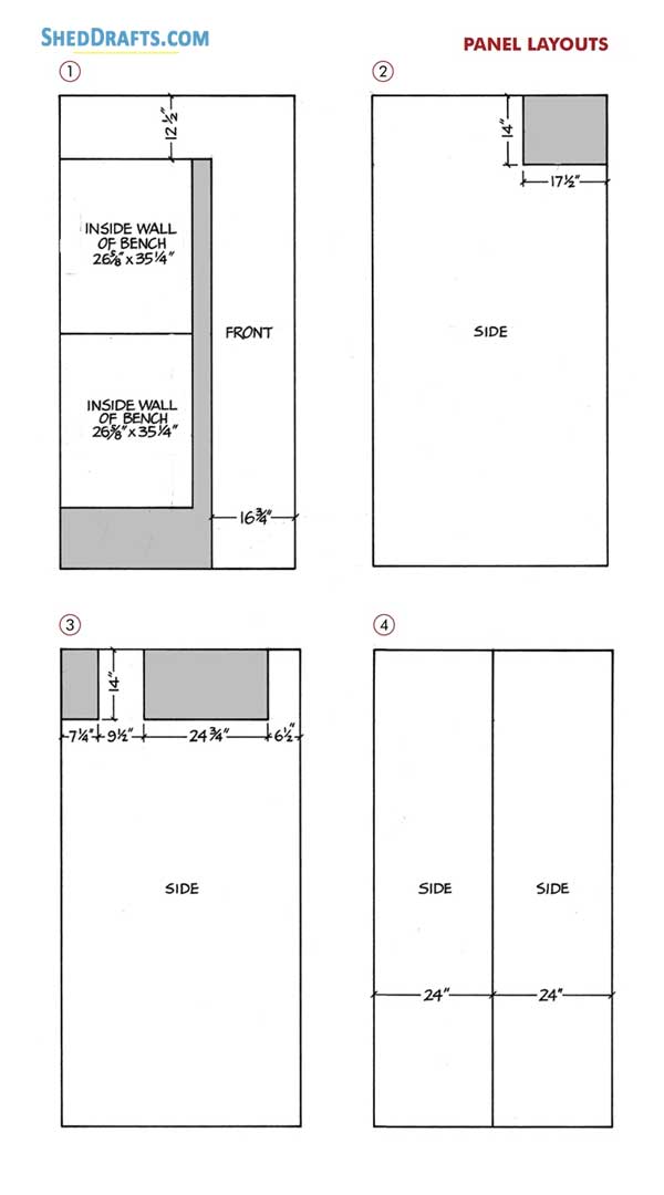 8x10 Garden Shed Plans With Workbench Blueprints 03 Front Wall Panel Layouts