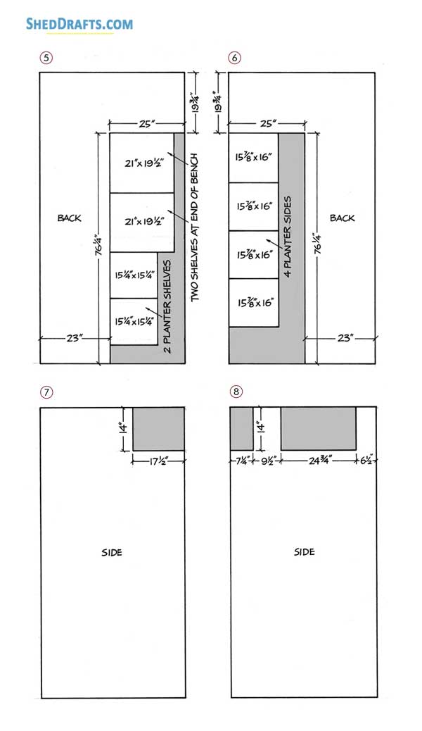 8x10 Garden Shed Plans With Workbench Blueprints 04 Back Wall Panel Layouts