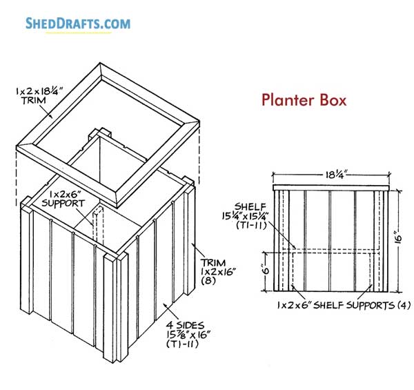 8x10 Garden Shed Plans With Workbench Blueprints 25 Planter Box Layout