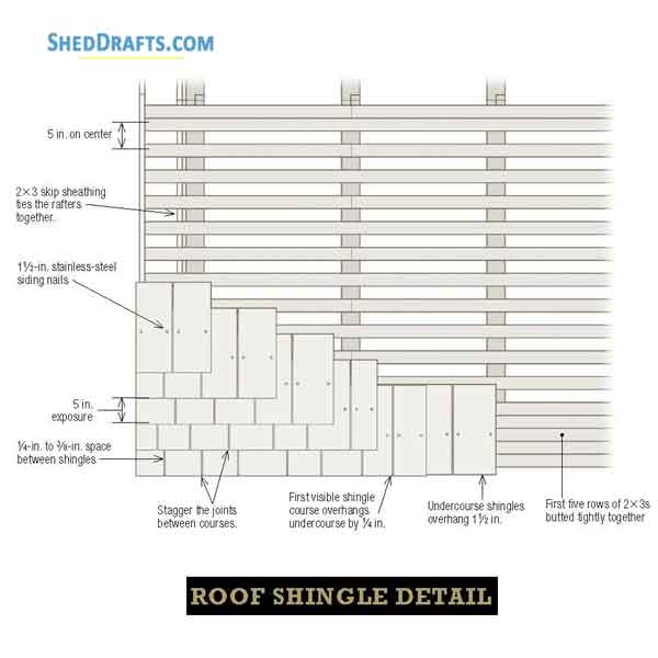 8x10 Timber Frame Garden Shed Plans Blueprints 07 Roof Shingle Details