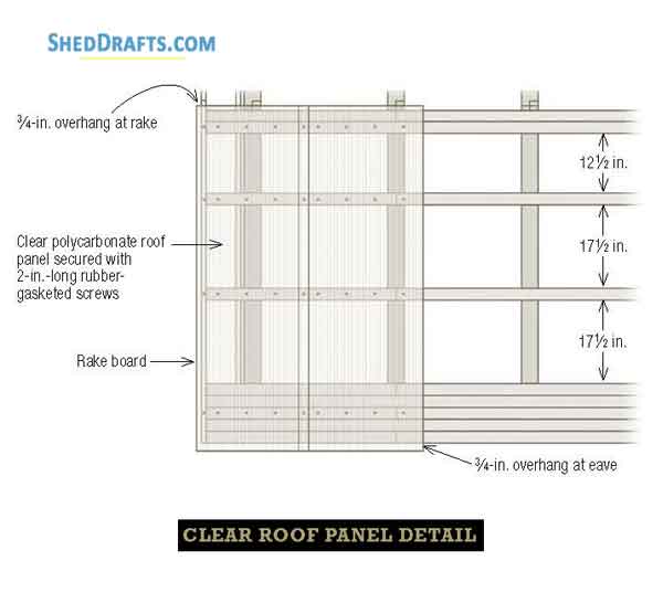 8x10 Timber Frame Garden Shed Plans Blueprints 08 Roof Panel Detail