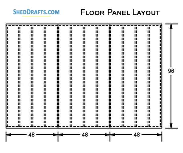 8x12 Gable Garden Storage Shed Plans Blueprints 06 Floor Framing Plan