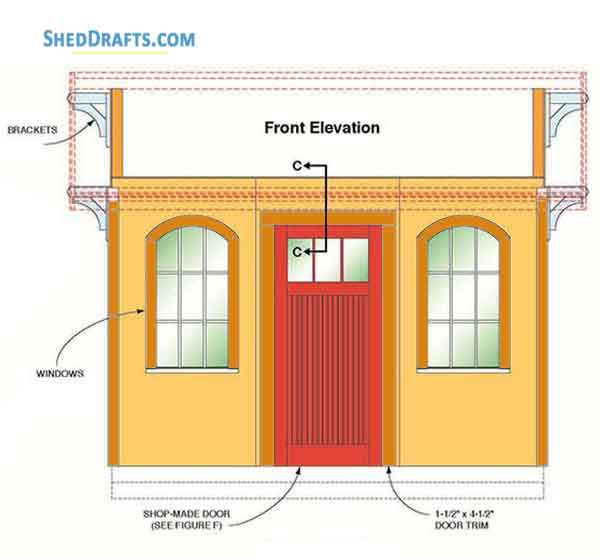 8x12 Gable Storage Shed Plans Blueprints 05 Front Elevation