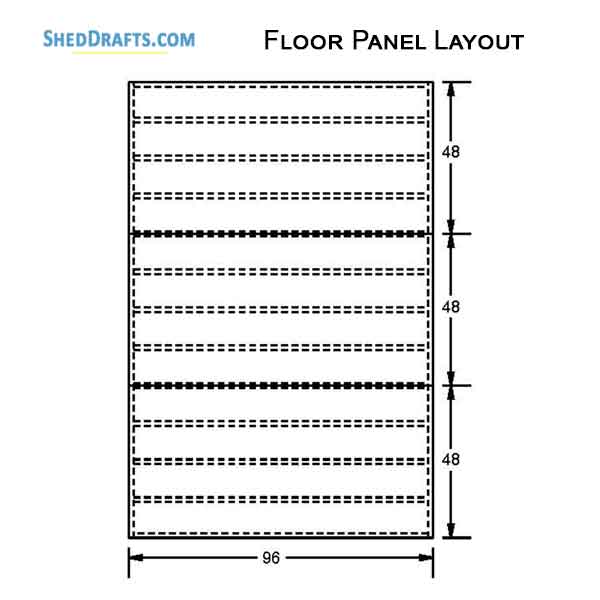8x12 Gambrel Timber Storage Shed Plans Blueprints 06 Floor Framing Plan