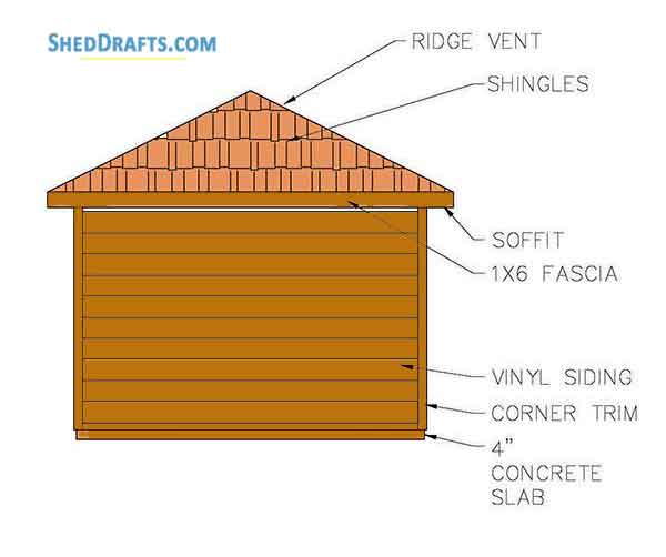 8×12 Hip Roof Storage Shed Plans Blueprints For Lovely 