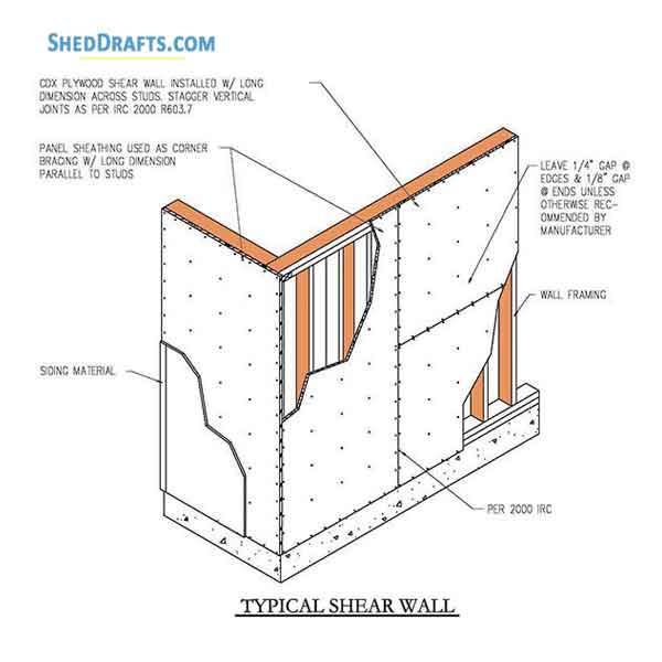 8x12 Hip Roof Storage Shed Plans Blueprints 09 Wall Structure