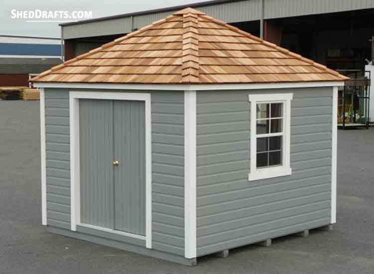 8x12 Hip Roof Storage Shed Plans Blueprints