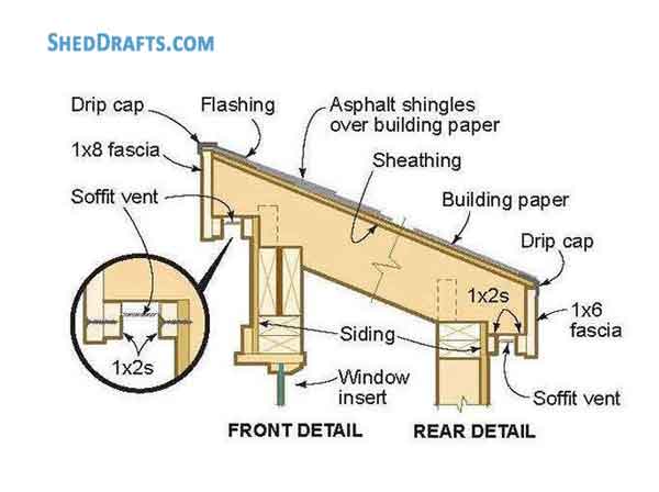 8x12 Lean To Shed Plans Blueprints Storage 02 Roof Details
