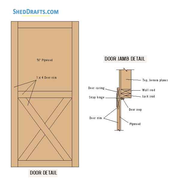 8x12 Saltbox Storage Shed Plans Blueprints 13 Door Jamb Detail