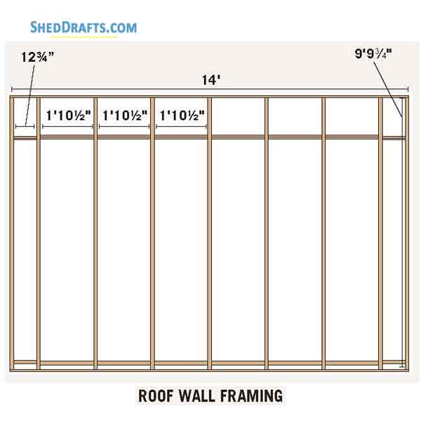 8x12 Slant Roof Utility Shed Plans Blueprints 06 Roof Framing