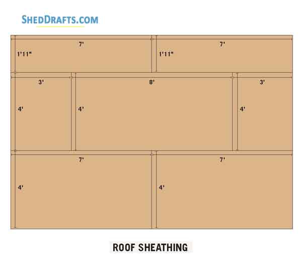 8x12 Slant Roof Utility Shed Plans Blueprints 10 Roof Sheathing