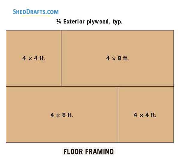 8x12 Slant Roof Utility Shed Plans Blueprints 17 Floor Framing