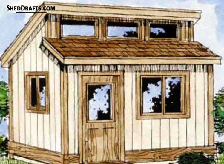 8×8 clerestory potting shed plans blueprints to assemble a