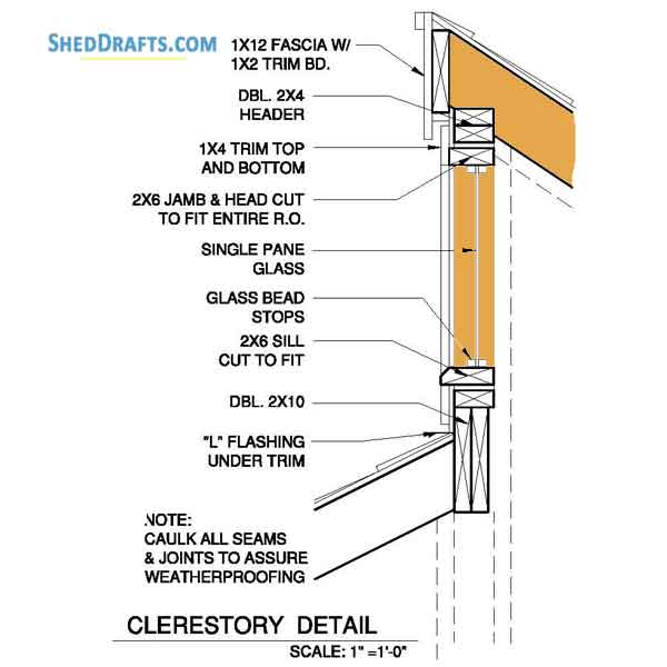 8x8 Clerestory Potting Shed Plans Blueprints 07 Clerestory Details