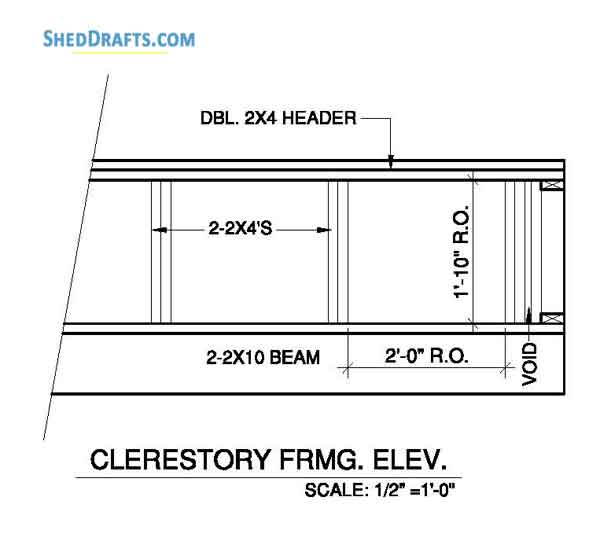 8x8 Clerestory Potting Shed Plans Blueprints 08 Clerestory Framing Elevations