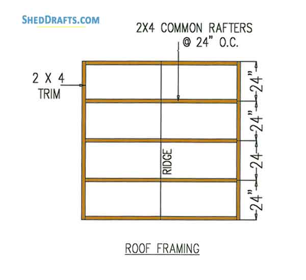 8x8 Diy Gable Shed Building Plans Blueprints 06 Roof Framing