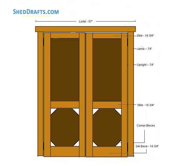 8x8 Diy Gable Shed Building Plans Blueprints 07 Door Frame
