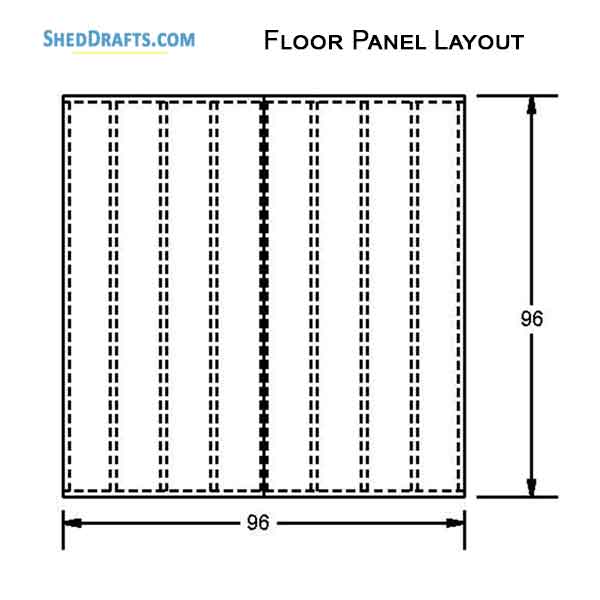 8x8 Gable Garden Storage Shed Plans Blueprints 06 Floor Framing Plan