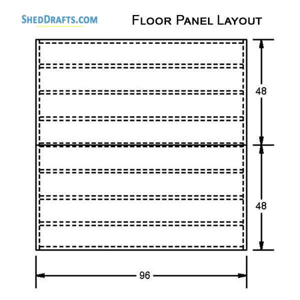 8x8 Gambrel Timber Storage Shed Plans Blueprints 06 Floor Framing Plan