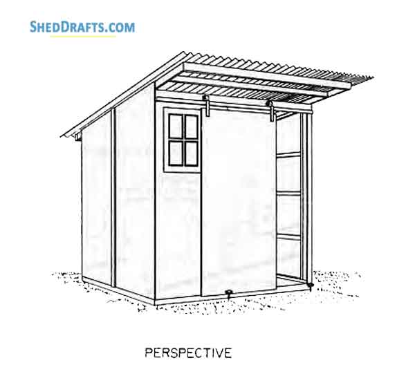 8x8 Lean To Utility Shed Plans Blueprints 01 Front Elevation