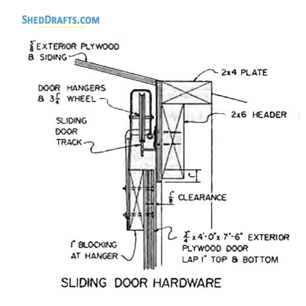 8x8 Lean To Utility Shed Plans Blueprints 10 Sliding Door Hardware