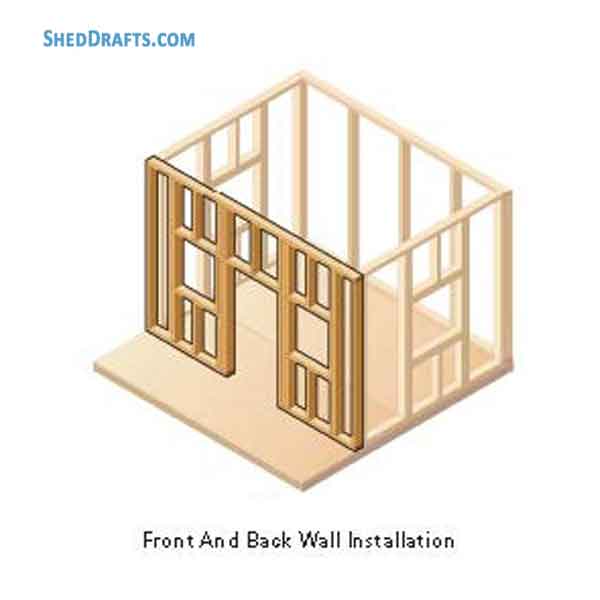 8x8 Playhouse Garden Shed Plans Blueprints 07 Wall Install Back