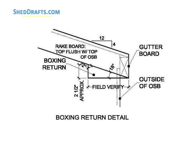 8x8 Storage Shed Plans Blueprints Gable 06 Boxing Return Detail