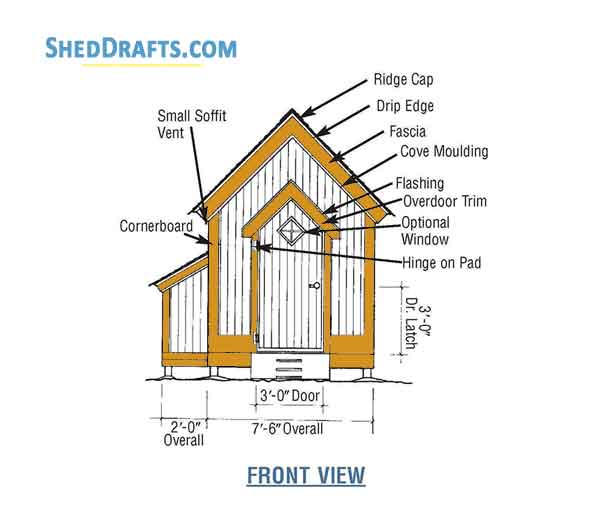 7x7 Diy Potting Shed Building Plans Blueprints 1 Front Overview