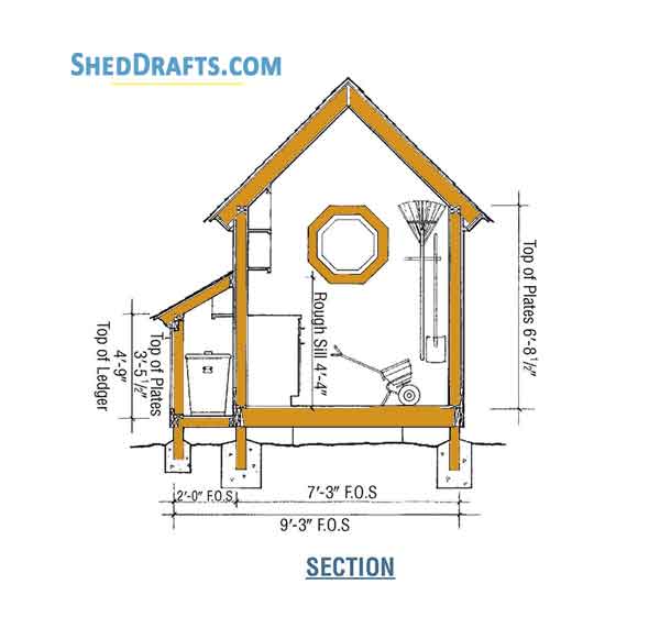 7x7 Diy Potting Shed Building Plans Blueprints 2 Front Detail