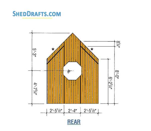 7x7 Diy Potting Shed Building Plans Blueprints 6 Rear Framing