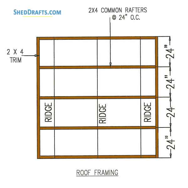 Gambrel Roof Shed Plans Blueprints 8x8 Storage 5 Roof Frame