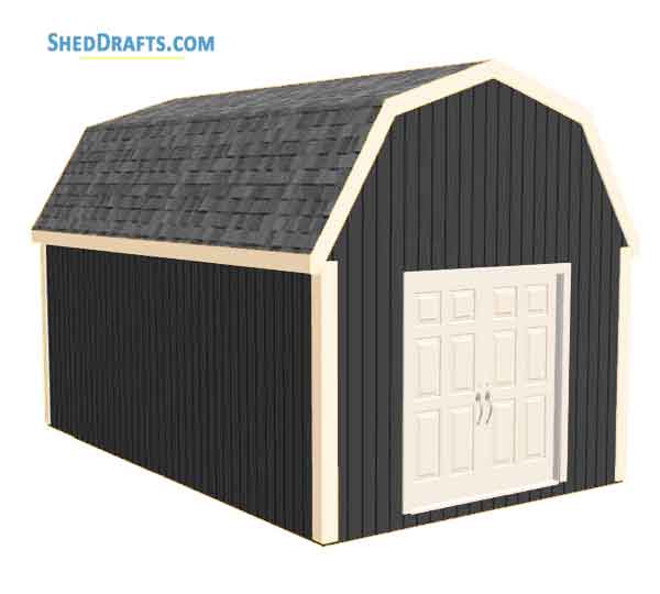 12x20 gambrel barn shed building plans blueprints