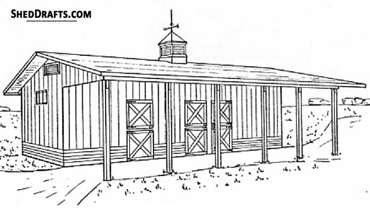 2 stall horse stable plans blueprints