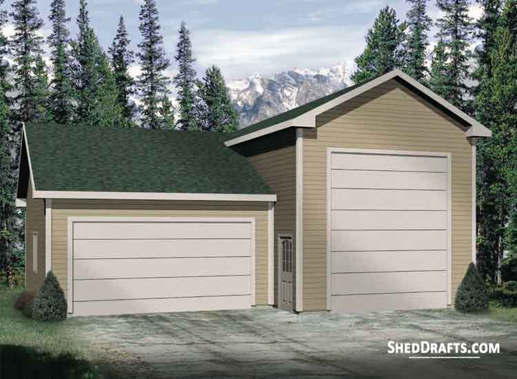 34x38 three car garage shed plans blueprints