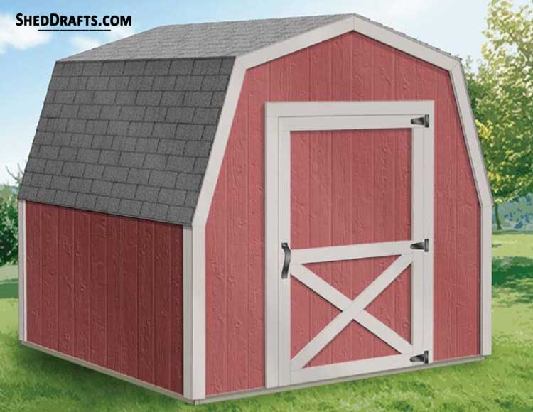 8x8 barn rib style gambrel shed plans blueprints
