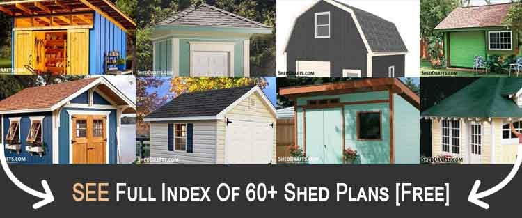 12×16 Gambrel Storage Shed Plans Blueprints For Barn Style 