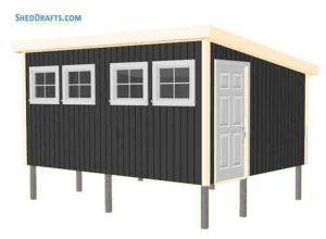 12x16 Lean To Pole Shed Plans
