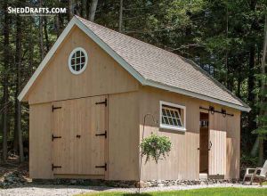 14x20 Timber Post Beam Barn Shed Plans Blueprints